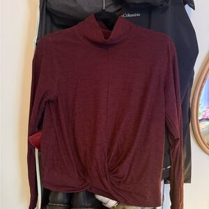Burgundy Long Sleeve Active Top
